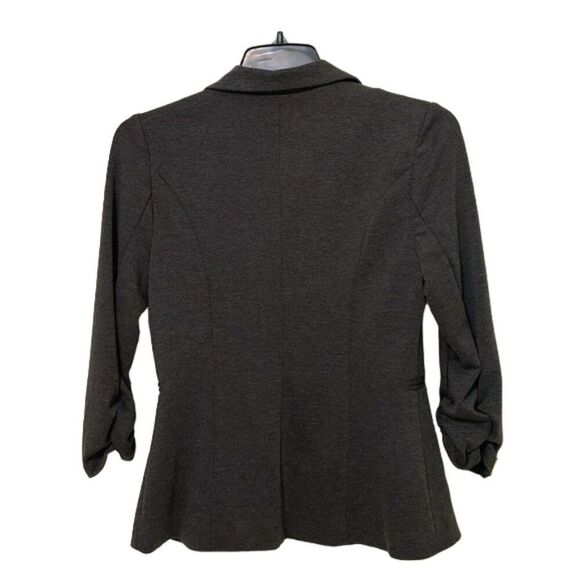 41 Hawthorn Heather Gray Knit Blazer Jacket Womens Size Medium Ruched Sleeves - Picture 8 of 10